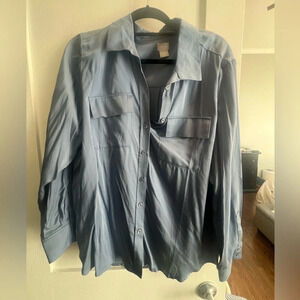 Chicos Silky Blue Button Down Shirt - Unworn, new condition